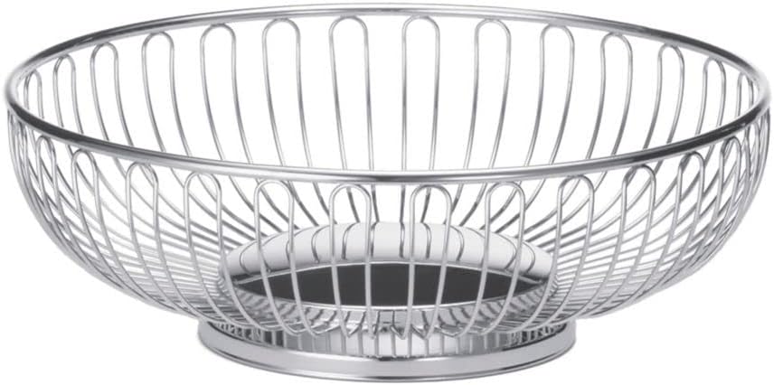 Tablecraft 9 5/8" Round Bread Basket | Metal Fruit Basket | Commerical Quality for Restaurant or Home Use - Image 1
