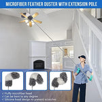 Microfiber Feather Duster Kit with Extension Pole (30–100") – Bendable Washable Heads, Extendable Dusters for Cleaning Ceiling Fan, High Ceiling, Blinds, Furniture & Cars (5 Pcs) - Image 5
