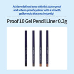 Waterproof and sebum proof K-beauty eyeliner pencil with its built-in sharpener exposed.