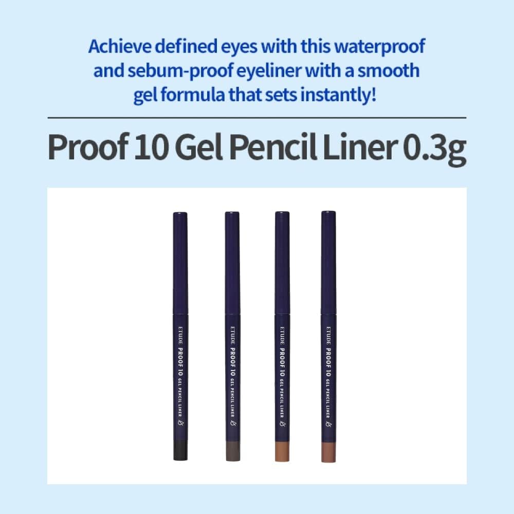 Waterproof and sebum proof K-beauty eyeliner pencil with its built-in sharpener exposed.