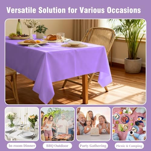 Party Ulyja 54 by 108 inch purple party tablecloth set