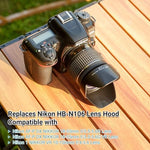Side view of JJC lens hood showing petal shape design