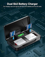 FirstPower NP-BG1 USB camera battery charger connected to a power source