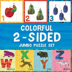 Giant twenty six cardboard pieces of Briarpatch preschool educational toy spread out