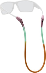 Chums sunglasses retainer worn around neck during activity