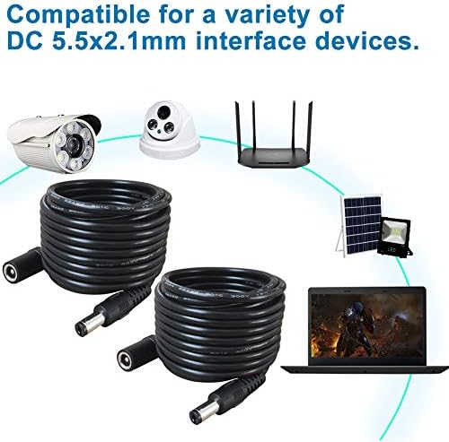 Premium USA imported DC extension cord bundle for home routers and LED strips