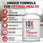 10X Health System MIC Chromium dietary capsules for liver and fat metabolism