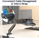 Top view of laptop notebook tray with adjustable width clamps