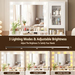Close-up view of the ENDYOE vanity mirror showcasing ten bright LED bulbs with adjustable lighting.