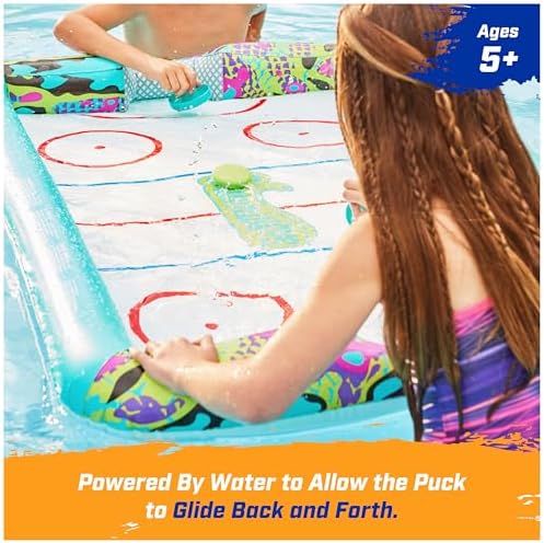 SwimWays Hydro Hockey pool toy packaging box showing full product contents