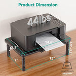 WALI heavy duty metal monitor stand close up view focusing on the ventilated airflow hole patterns.