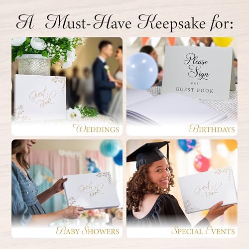 Internal layout of Only Zest guest book with blank white pages.