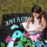 Amonee-YL dinosaur gifts for girls pink plush throw folded neatly for gift presentation