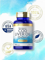 Close up view of Carlyle quick release liquid softgels containing premium Norwegian marine fish oil