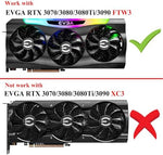 Three piece replacement fan kit for EVGA RTX 3080 FTW3 Ultra cooling solution showing 4-pin connectors