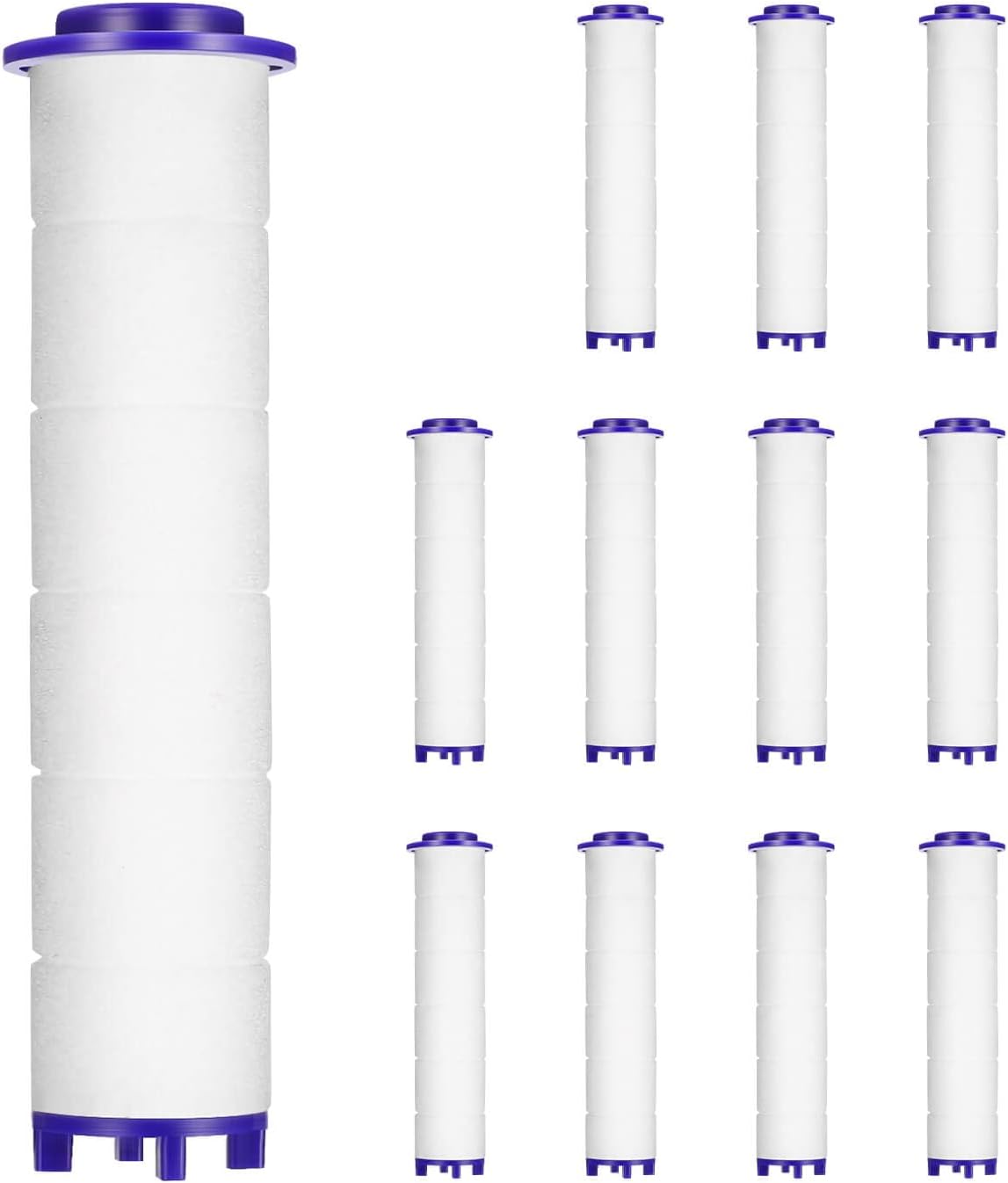 Vortex Shower Head PP-Cotton Filter Cartridge 3.7in Set of 12 Replacement Filter Cartridge for Detachable Propeller Hydro Shower Jet Sets - Image 1