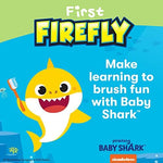 Close up of Firefly extra soft rounded bristles designed for infant gum safety.