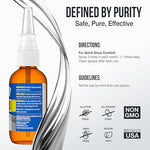 Back label of Sovereign Silver Sinus Relief spray highlighting ingredients and usage instructions