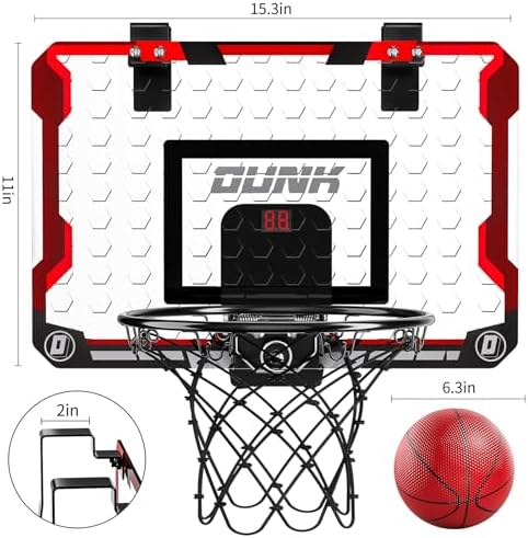 Temi mini basketball hoop showing breakaway rim and backboard detail