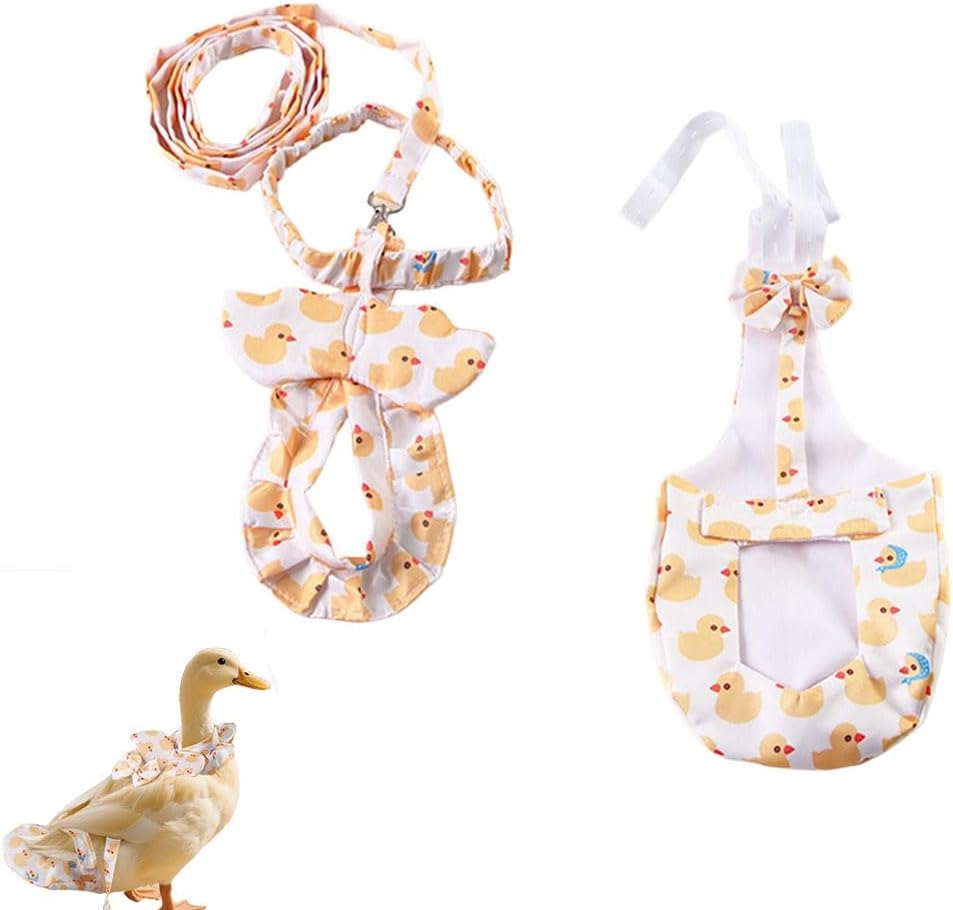 Vyloky Duck Diaper Set front view showing the cute yellow printed reusable poultry nappy.