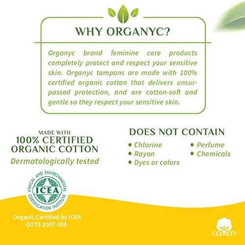 Corman Organyc regular absorbency tampons imported for Indian consumers