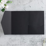 FEIYI tri fold wedding cards jacket displaying the left and right card holding sections
