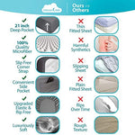 Side storage pocket detail on DreamCare grey fitted sheet