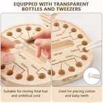 Close up of wooden tooth box snap closure mechanism