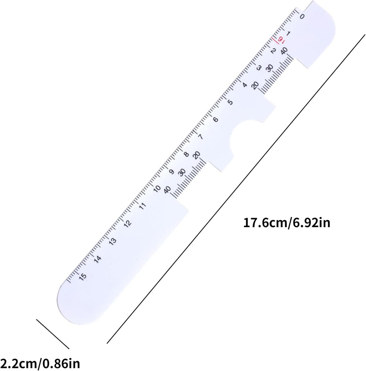 UOMIO pupil distance measuring tool close up scale