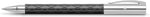 Faber-Castell Ambition Rhombus rollerball pen shown with its high-gloss metal cap posted