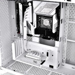 Thermaltake snow edition PCIe x16 extension cable laid out flat to demonstrate its flexible 400mm length.
