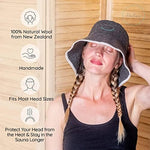 Halsa handmade wool banya cap folded