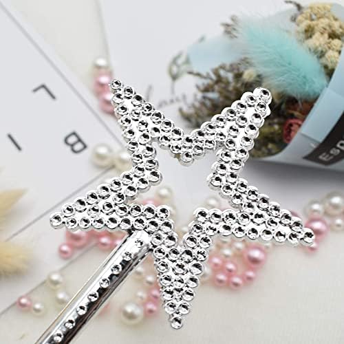 Detailed view of silver star wand top design