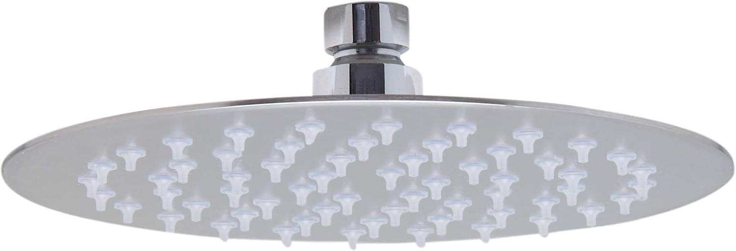 Alfi Brand rain shower head front view in brushed stainless steel finish.