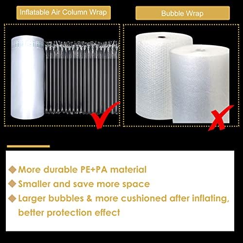 Demonstration of cutting customized sizes from the inflatable roll