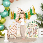 R HORSE first year photo frame mounted on a nursery wall with monthly pictures