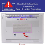 mCover polycarbonate laptop case with retractable ergonomic feet extended for typing.