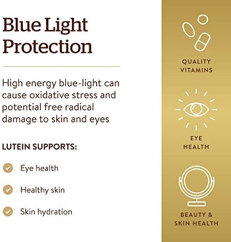 Solgar Lutein 40 mg dietary supplement bottle side view