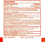 USA imported First Aid Only sting relief pads showing active ingredients for itch relief.