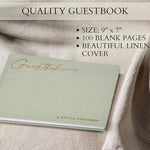 Side view of Zicoto guest book with ribbon bookmark
