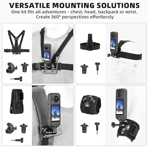 Close-up of the adjustable elastic chest mount harness from the BRDRC kit showing the quick-release base mechanism