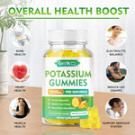 Sugar free vegan potassium chewables spilling out of the packaging container