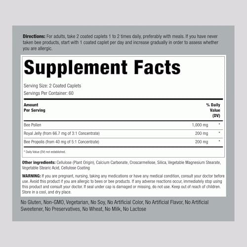 Authentic Piping Rock bee superfood complex dietary supplement packaging showcasing non-GMO certification