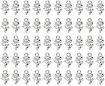 Shapenty mini metal beads rose flower charms front view crafting accessory
