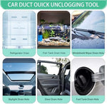 Alkrsxi long pipe cleaner clearing leaf debris and sludge from a modern sedan sunroof drain channel