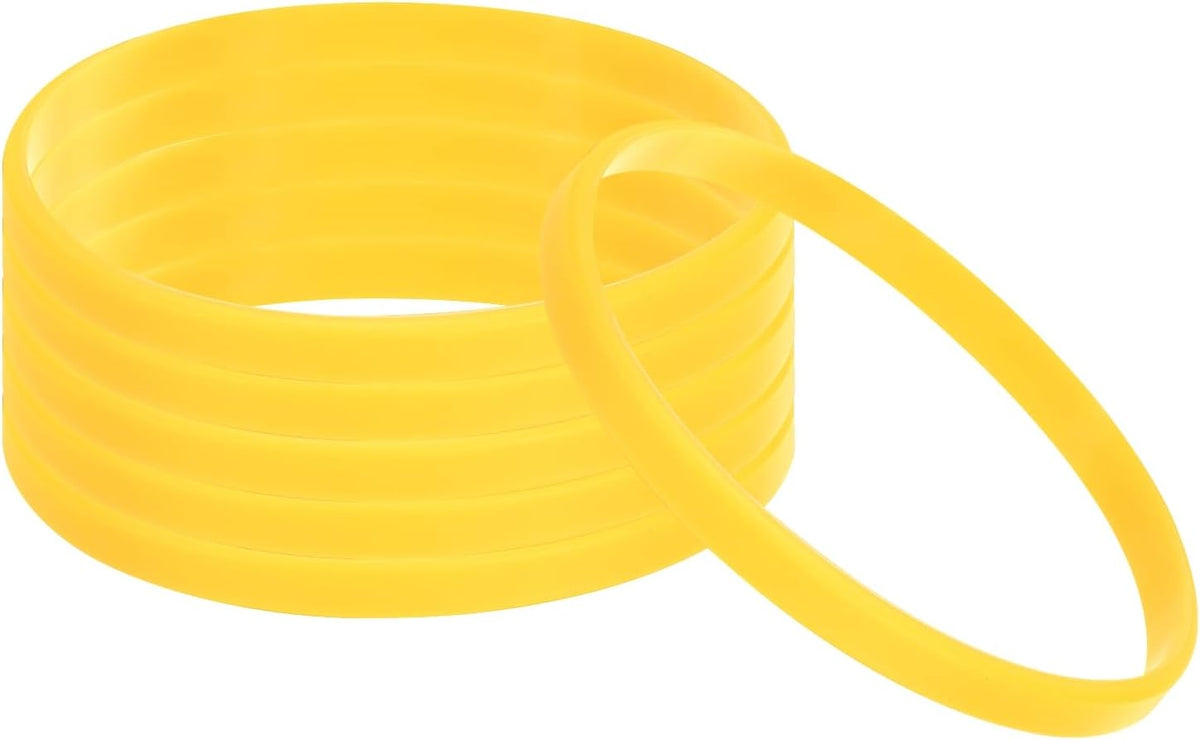 PATIKIL Silicone Bracelets, 6 Pack Colored Rubber Wristbands Blank Stretch Sports Bands for Adults Teen Sports Team Games, Black - Image 15