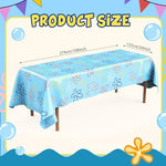 Oudain 2 Sheets Sponge Birthday Party Supplies Blue Ocean Flower Tablecloth 54 x 108 Inch Plastic Table Covers for Birthday Party Decorations - Image 4