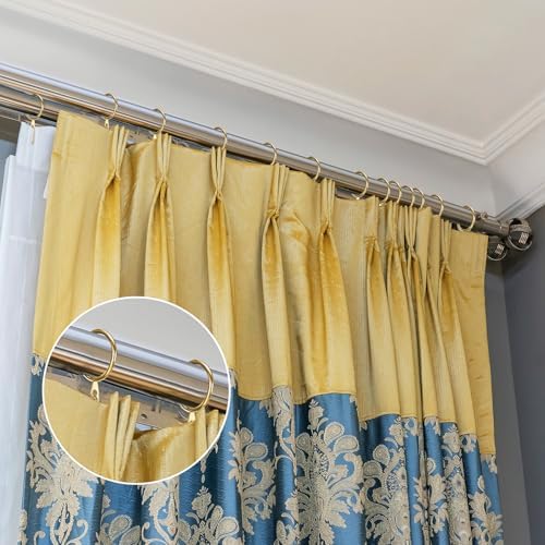 Hotop matte gold drapery hardware kit showcasing both matching rings and hanging hooks