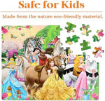 Bexido 100 piece wooden puzzle components spread out on table