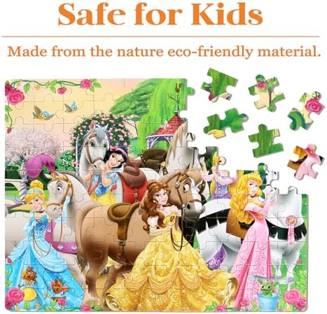 Bexido 100 piece wooden puzzle components spread out on table